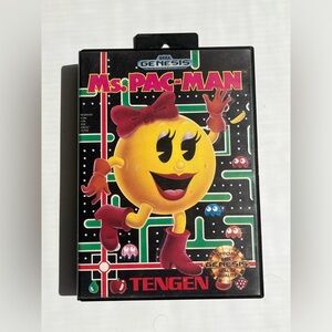 Sega Genesis Ms. Pac Man 1982 Vintage Video Game Pac-Man Tengen